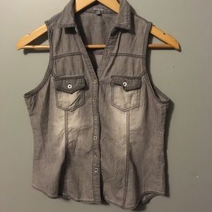 Button front tank top